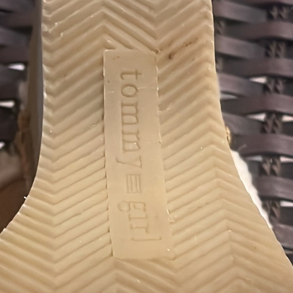 Vintage Tommy Girl Suede Clog Wedge Mules Faux Shearling Embroidered Floral 8 - Picture 8 of 9